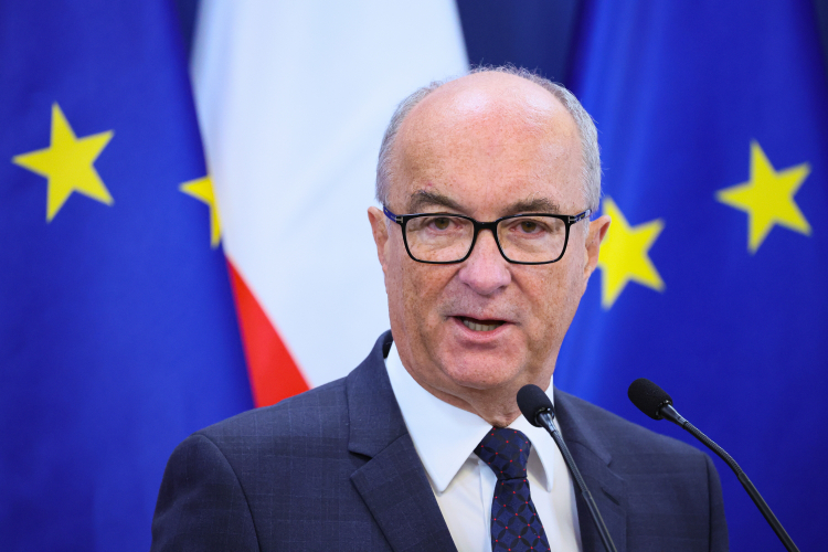 Marszałek Włodzimierz Czarzasty podczas konferencji prasowej w Sejmie. Fot. PAP/Leszek Szymański
